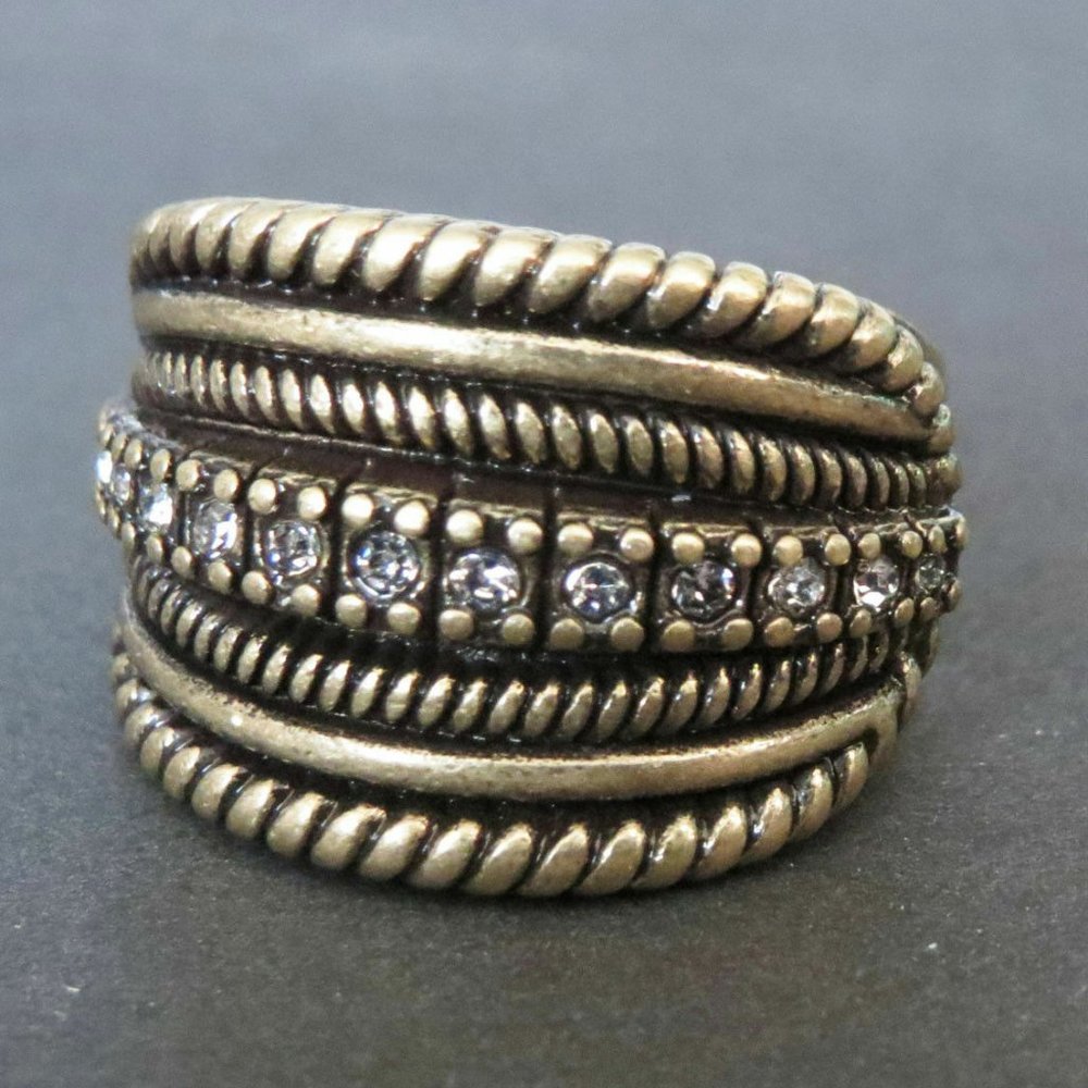 PD-56 Premier Designs Jewelry NOBLE Ring in Antiqued Gold - Picture 3 of 4